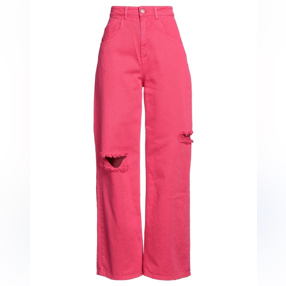 ICON DEMIM high rise wide leg pink jeans